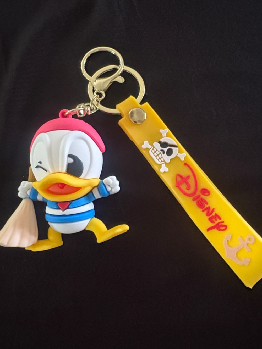 Donald Duck Yellow Chunky Keychain Bag Charm with Strap
